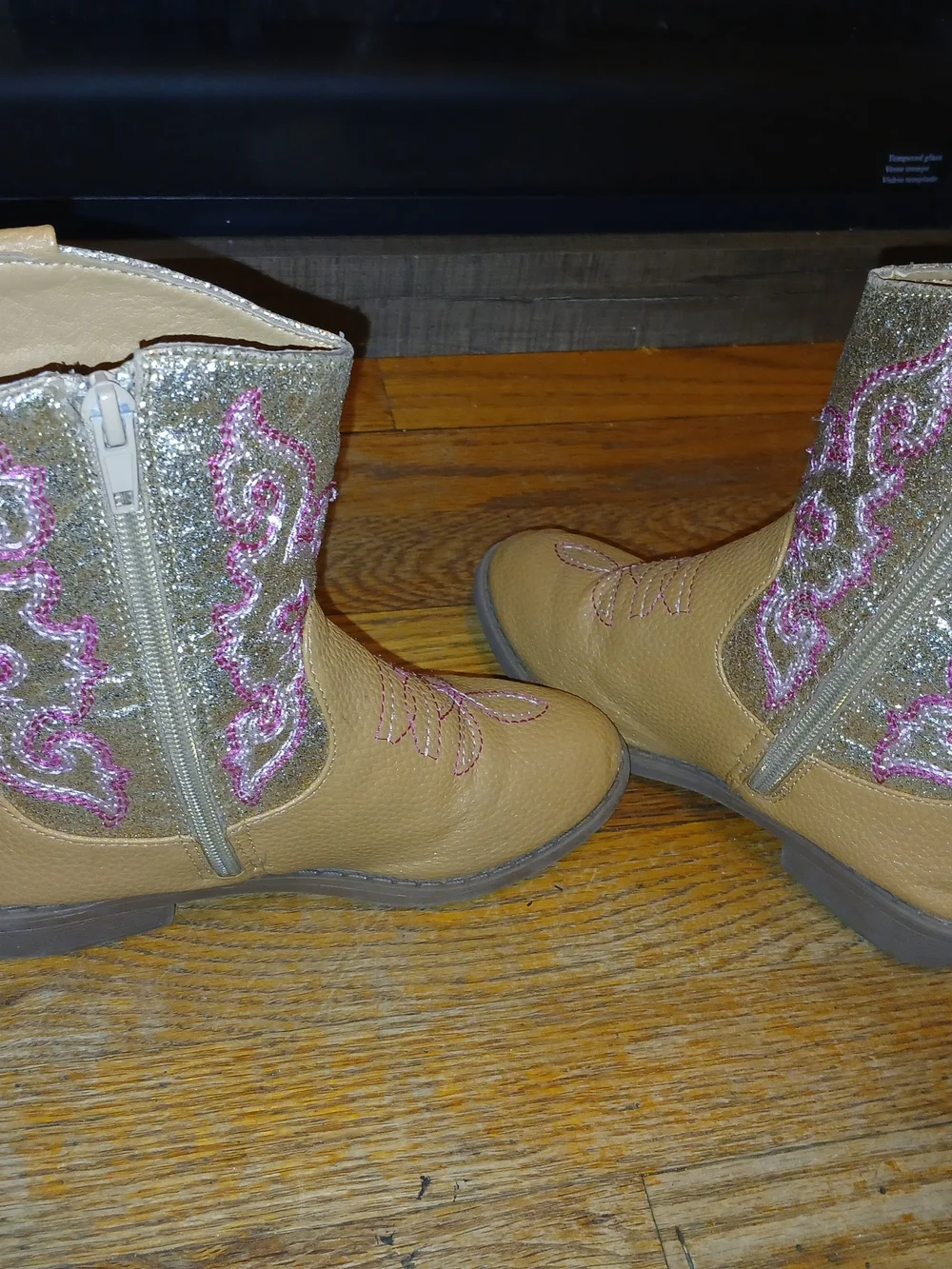 Kids Tan and Pink Western Boots - Stylish Cowgirl Boot